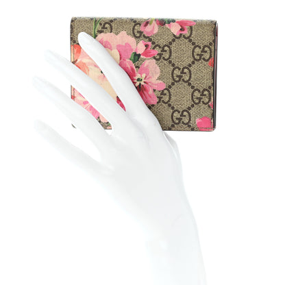 Gucci GG Supreme Monogram Blooms Card Case Beige Multicolor Dry Rose 2 of 10