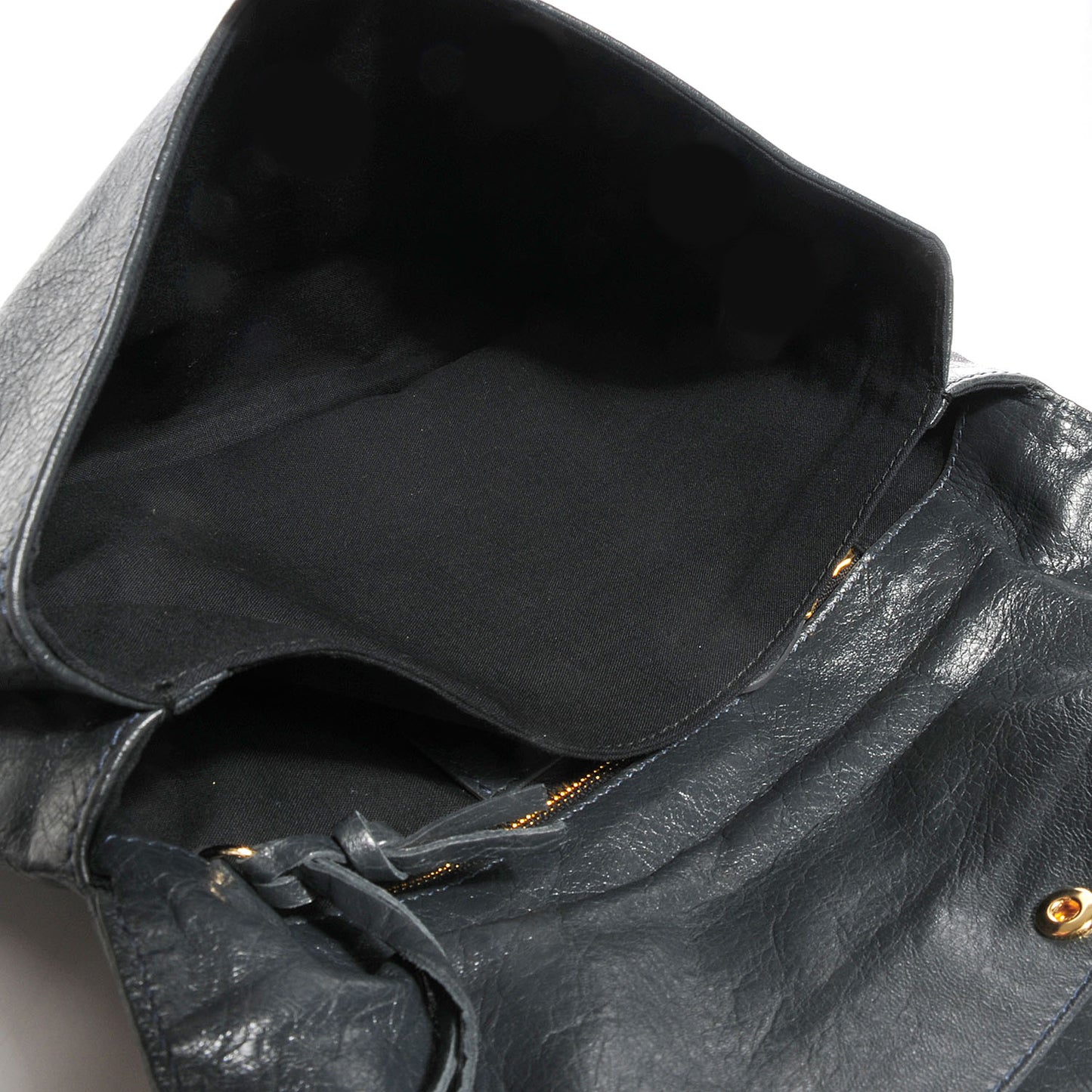 Agneau Giant 12 Gold Hardware Envelope Clutch Anthracite