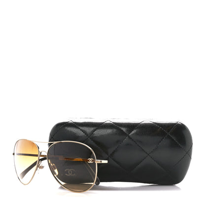 Chanel Metal Polarized Aviator CC Sunglasses 4189-T-Q Brown 8 of 8