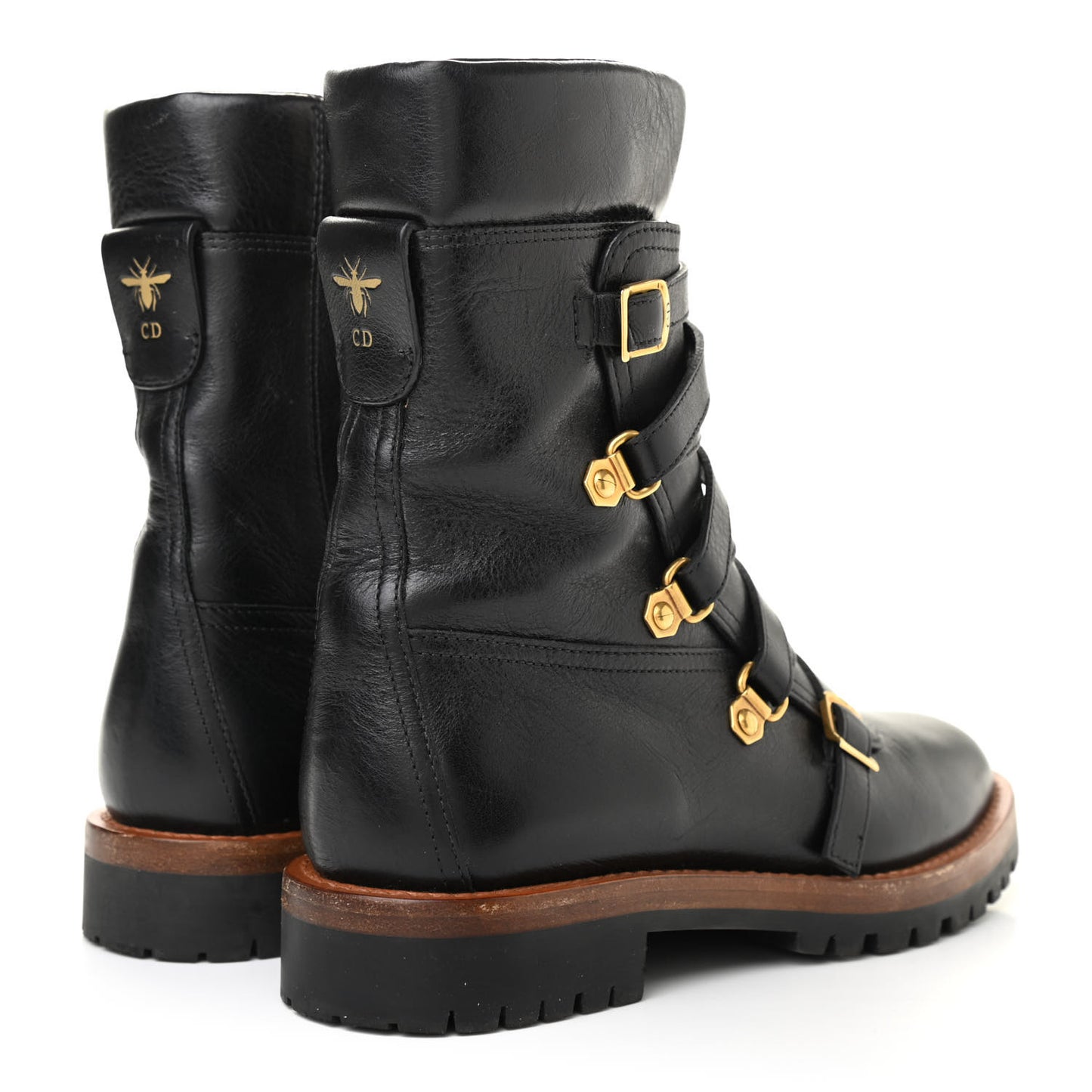 Shiny Calfskin Wildior Low Boot 36.5 Black
