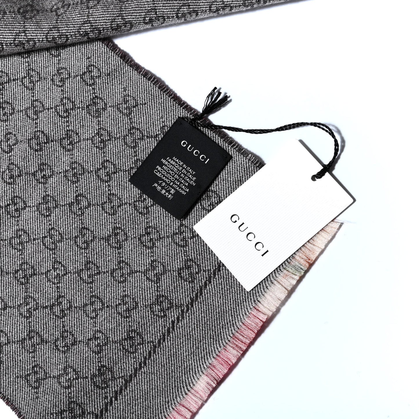 Wool GG Monogram Miniorophin Scarf Lacquer Pink