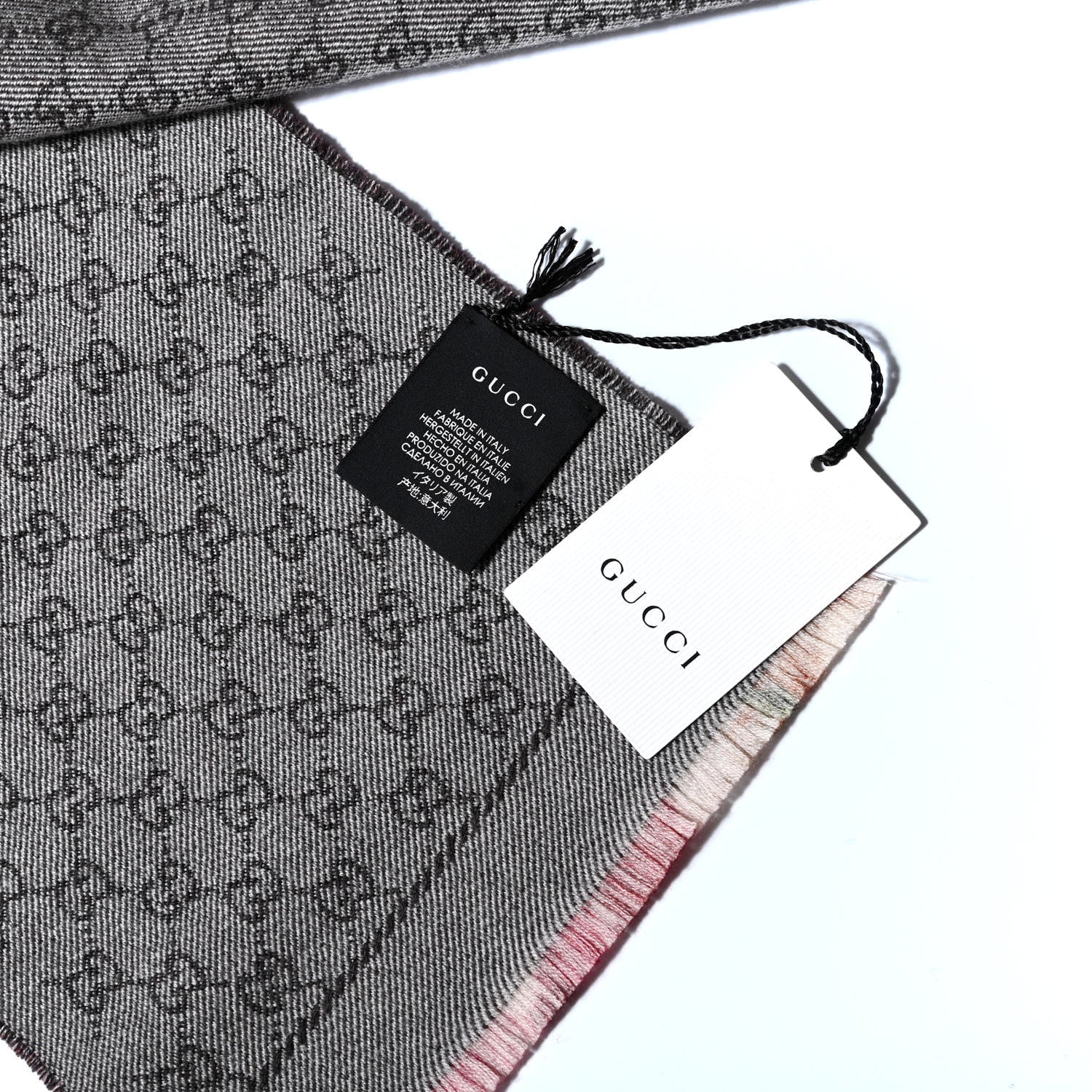 Gucci Wool GG Monogram Miniorophin Scarf Lacquer Pink 4 of 4