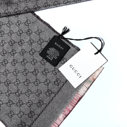 Gucci Wool GG Monogram Miniorophin Scarf Lacquer Pink 4 of 4