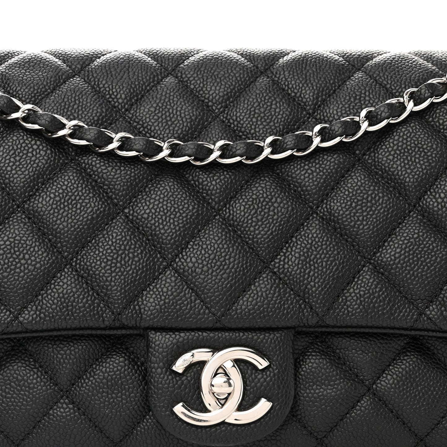 Caviar Quilted Jumbo Easy Flap Black
