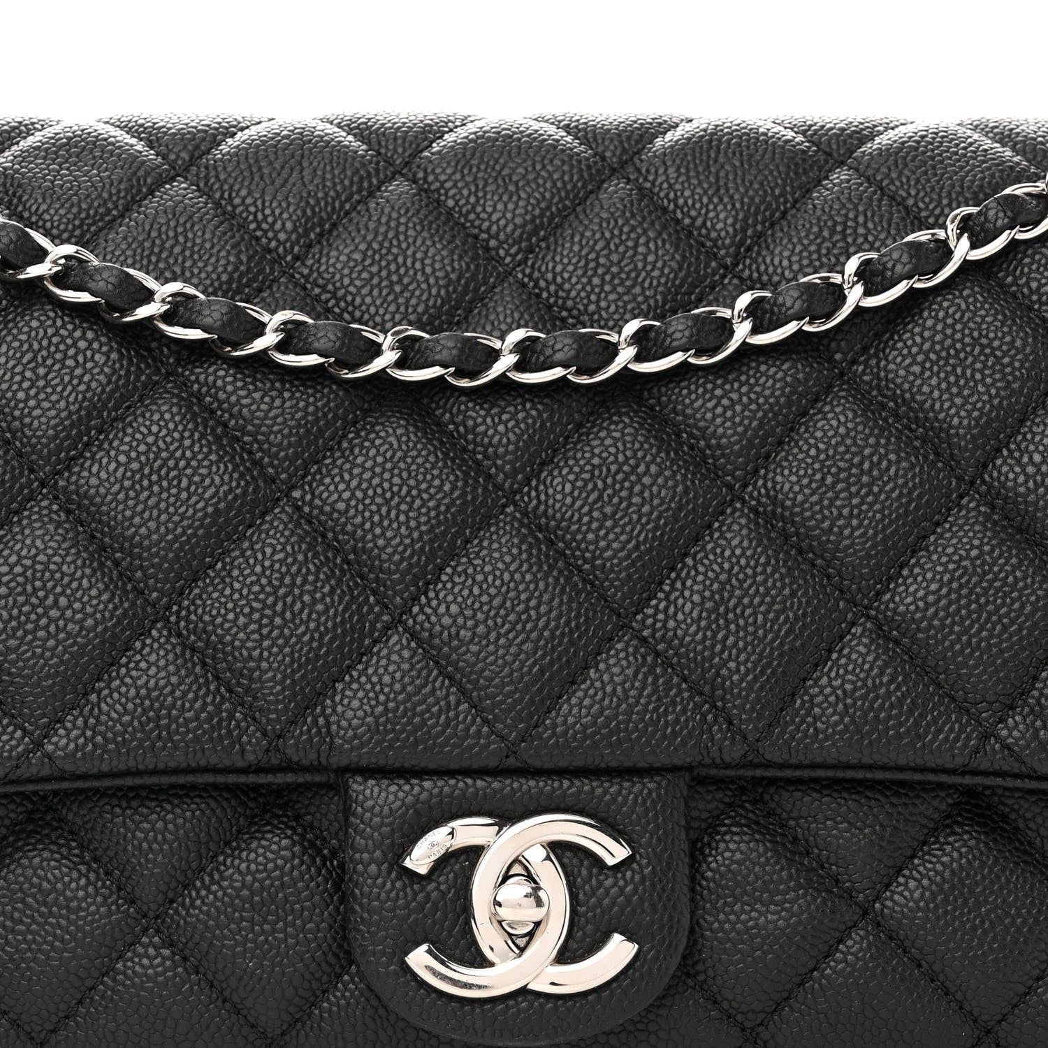 Chanel Caviar Quilted Jumbo Easy Flap Black 8 of 12