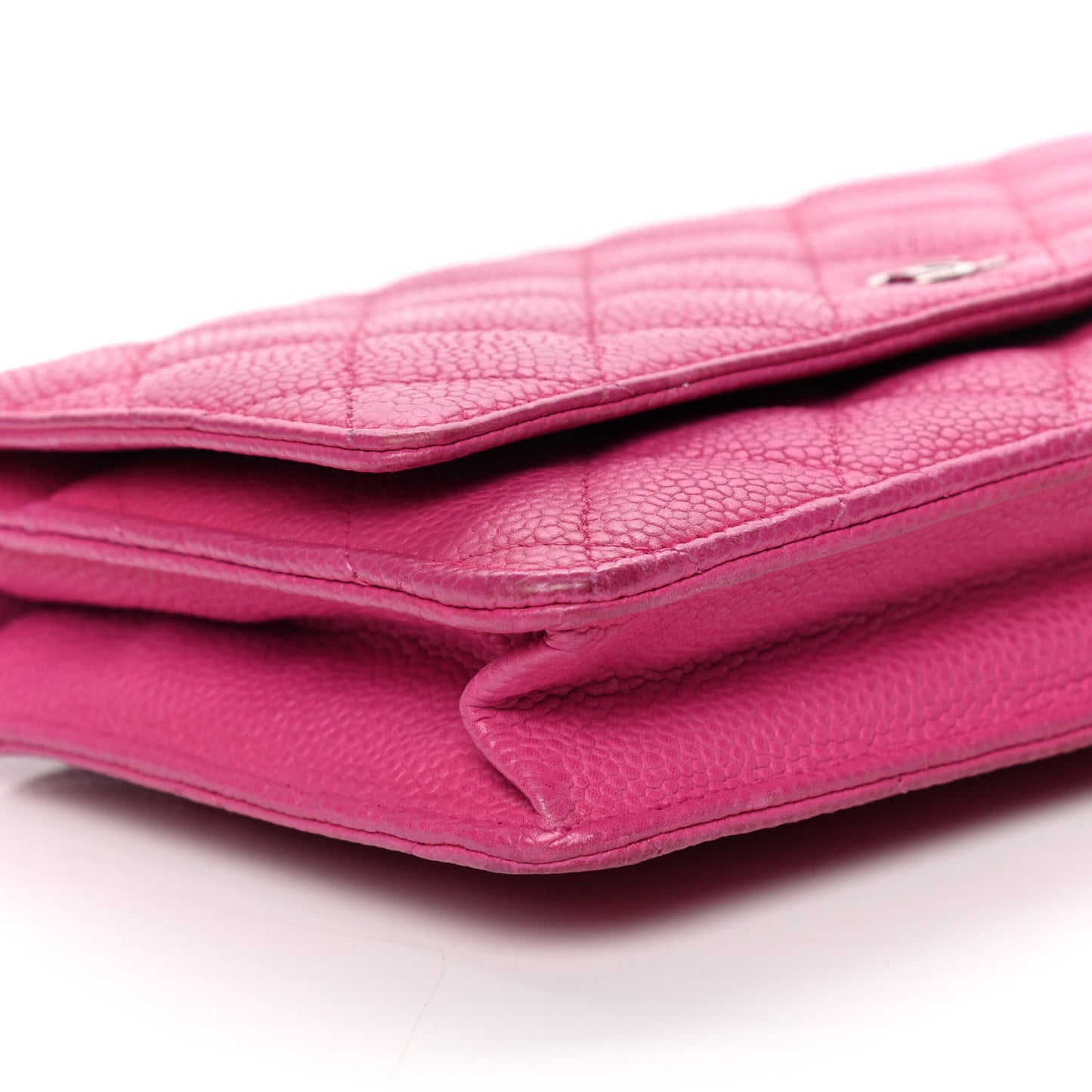 Caviar Quilted Wallet on Chain WOC Pink