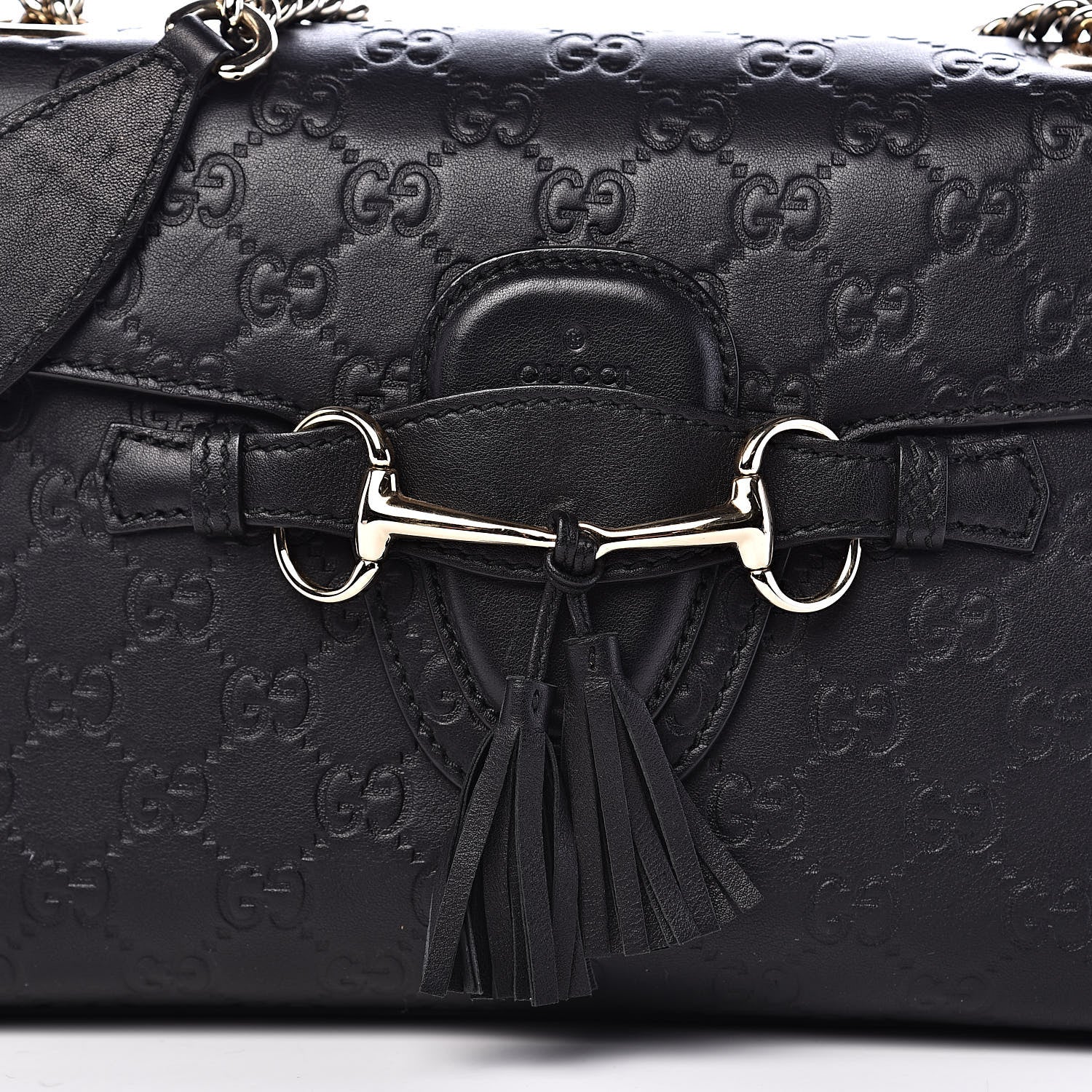 Gucci Guccissima Medium Emily Chain Shoulder Bag Black 11 of 11