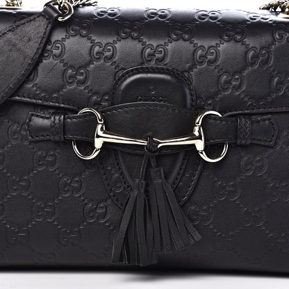 Gucci Guccissima Medium Emily Chain Shoulder Bag Black 11 of 11