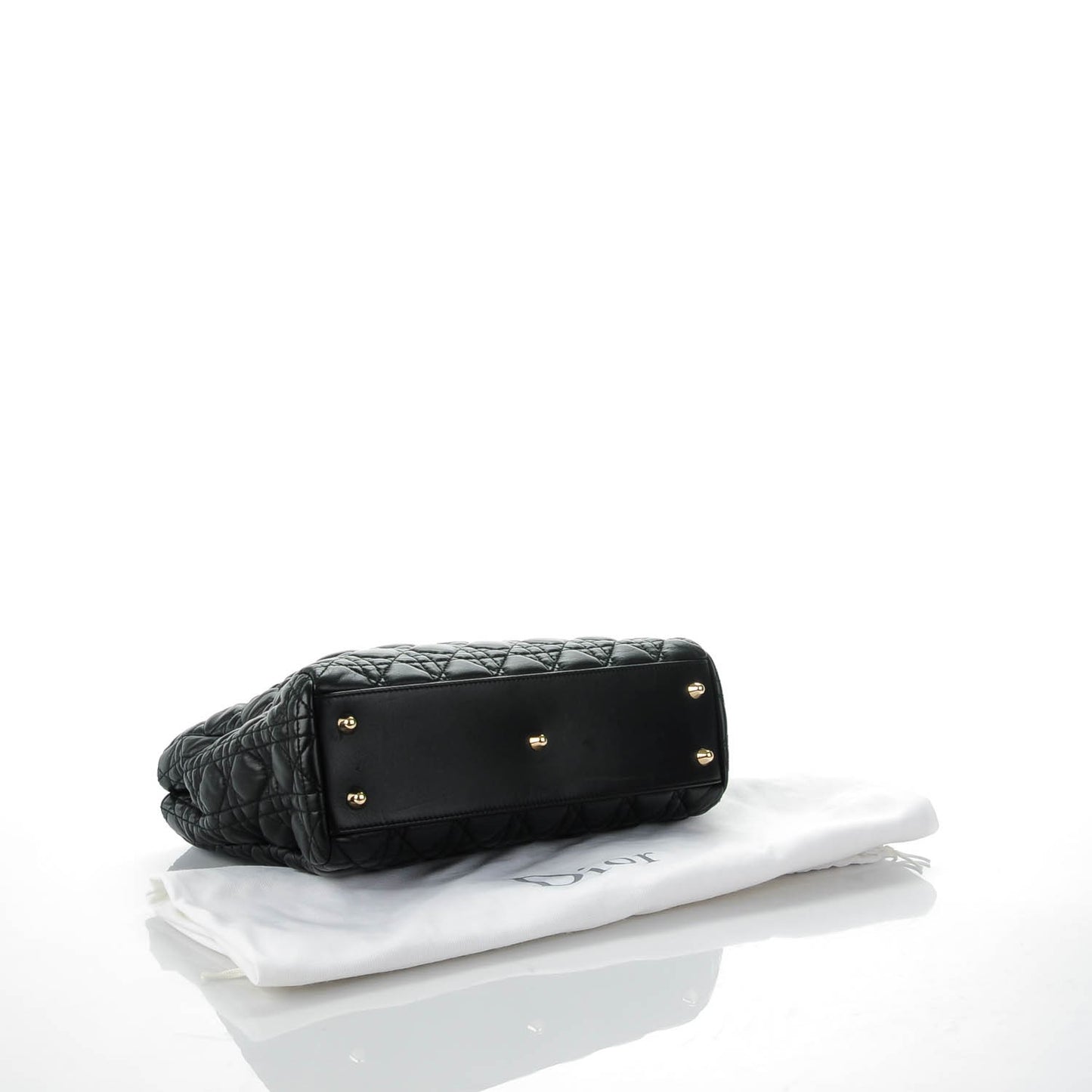 Lambskin Cannage Small Dior Soft Shopping Tote Black