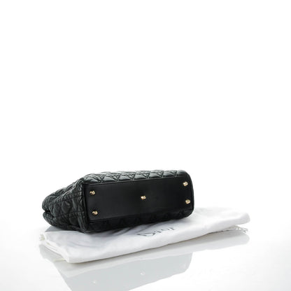 Christian Dior Lambskin Cannage Small Dior Soft Shopping Tote Black 4 of 7