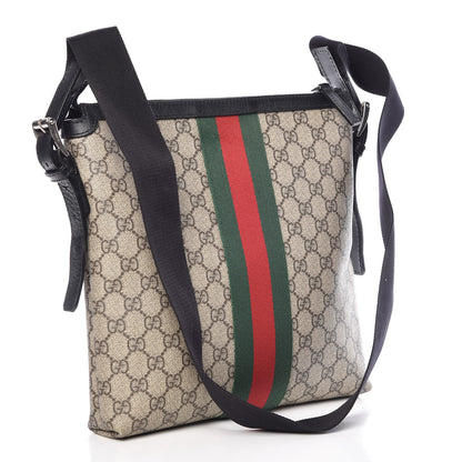 Gucci GG Supreme Monogram Web Messenger Bag Black 4 of 10