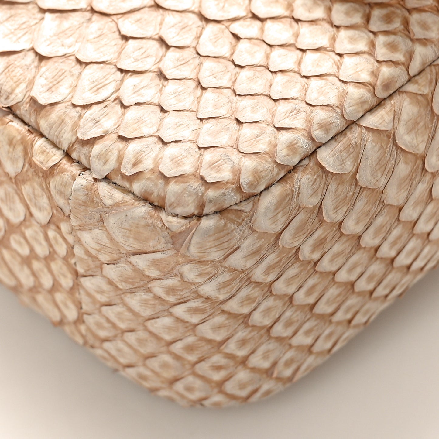 Snakeskin Extra Mini Rectangular Flap Beige