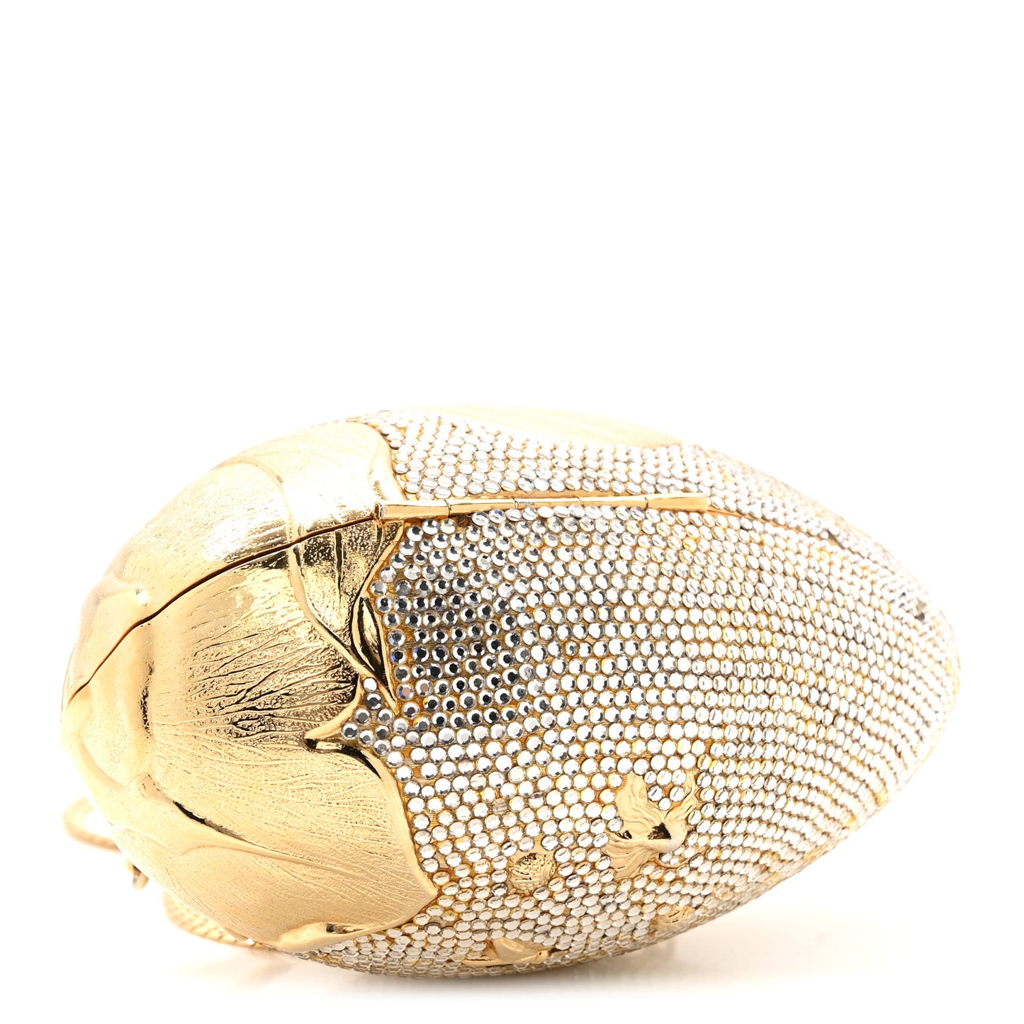 Crystal Egg Minaudiere Clutch Gold