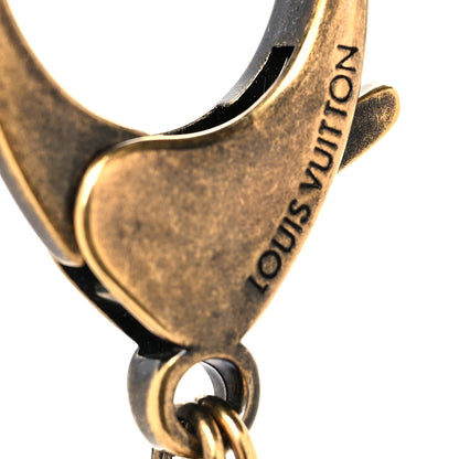 Louis Vuitton Antiqued Brass Resin Rock Flower Bag Charm 4 of 4