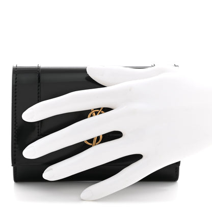 Saint Laurent Lambskin Patent Small Monogram Cassandre Envelope Wallet Black 2 of 9