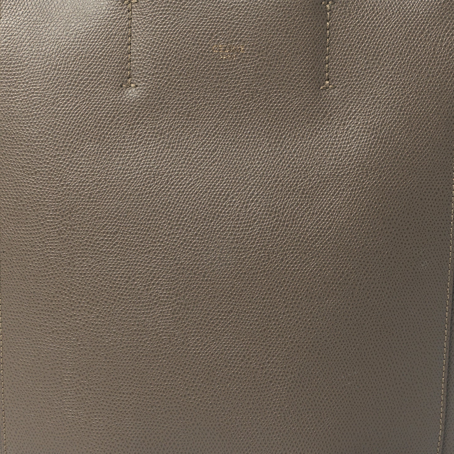 Grained Calfskin Small Vertical Cabas Taupe