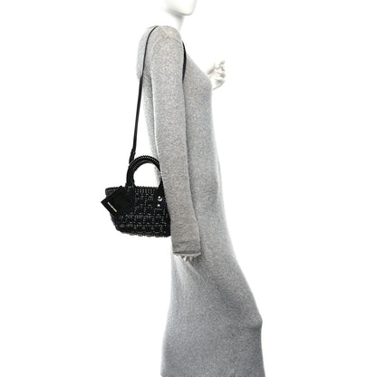 Balenciaga Faux Calfskin Braided Varnished XXS Bistro Basket Black 2 of 10