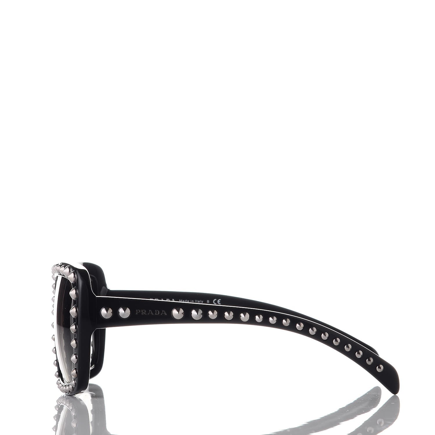 Prada Square Studded Ornate Sunglasses SPR 30Q Black 3 of 9