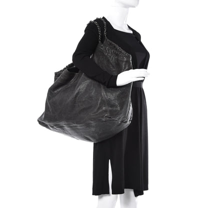 Chanel Distressed Caviar XL Coco Cabas Black 2 of 10