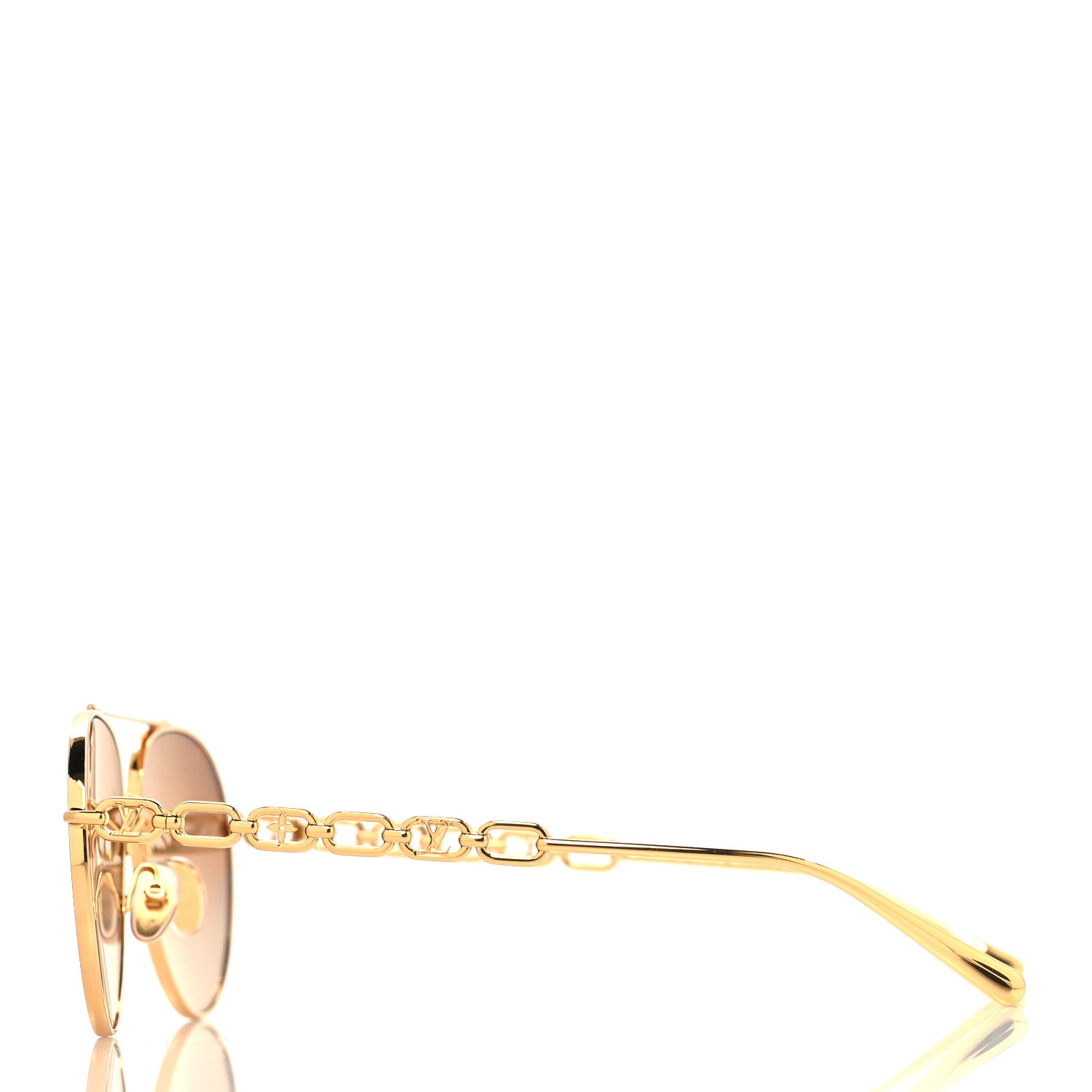 Louis Vuitton Metal My LV Chain Pilot Sunglasses Z1539W Gold