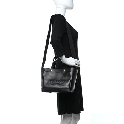 Tom Ford Coated Denim Logo T Screw Tote Black 2 of 8