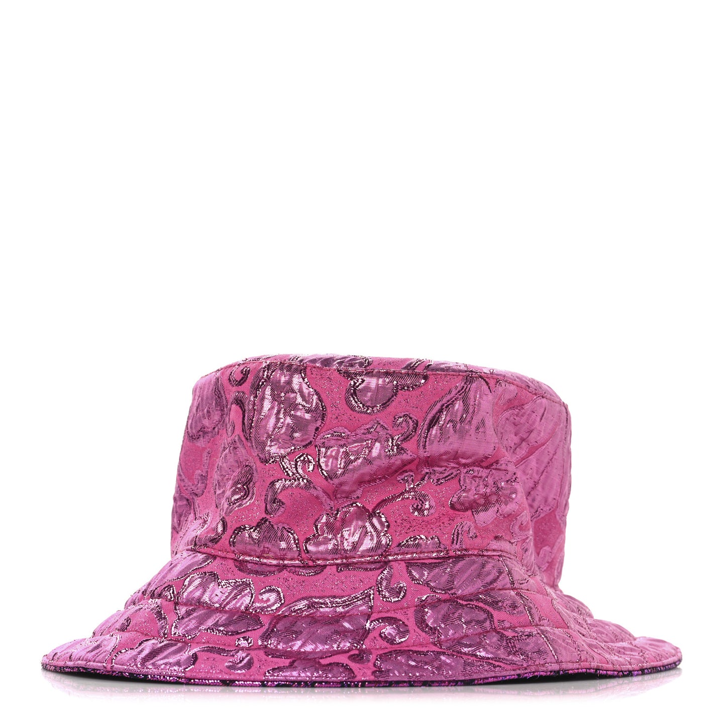 Canvas Lame GG Monogram Reversible Bucket Hat S Fuxia Pink