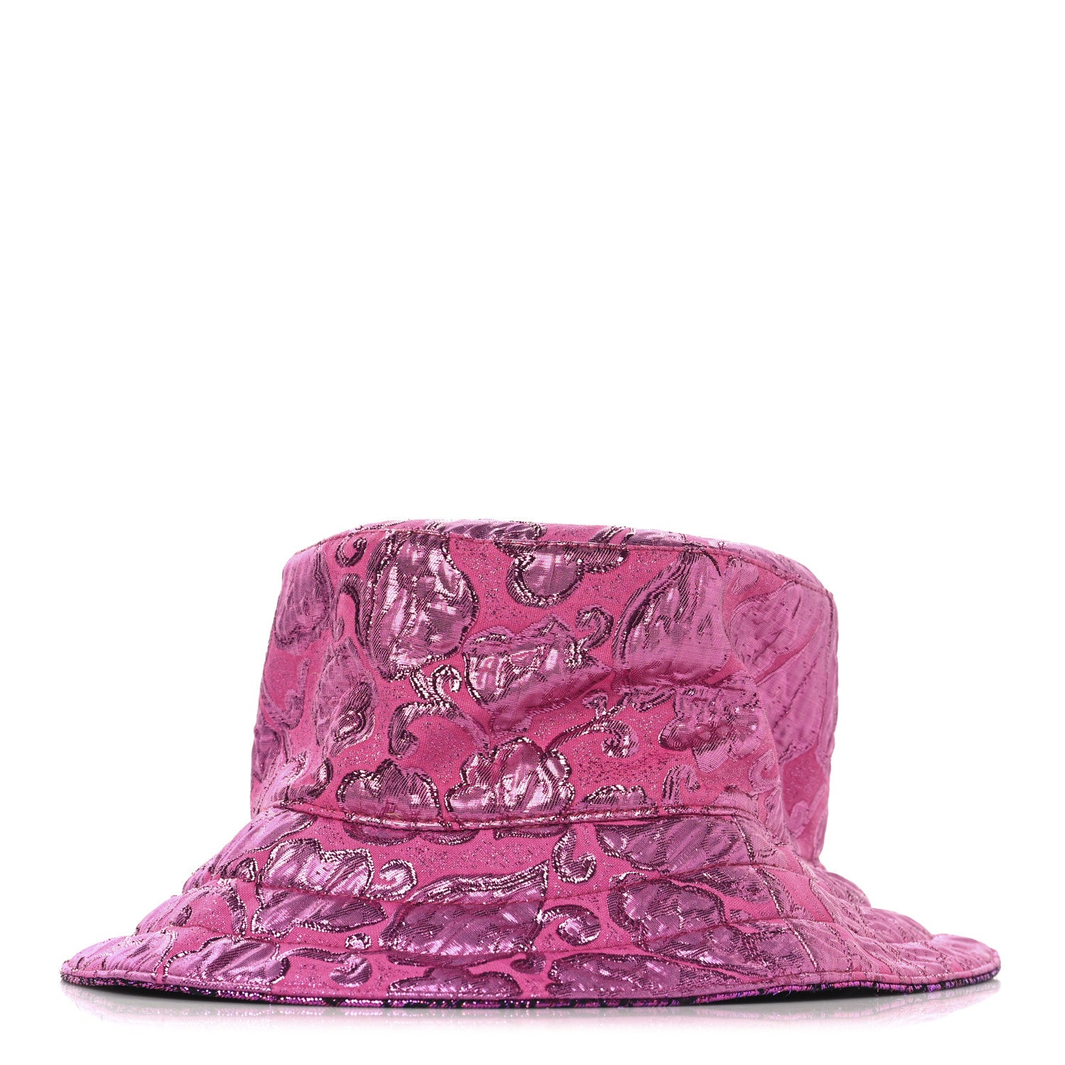Gucci Canvas Lame GG Monogram Reversible Bucket Hat S Fuxia Pink 1 of 14