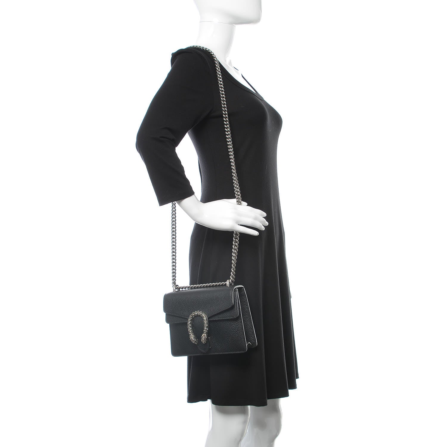 Gucci Calfskin Mini Dionysus Shoulder Bag Black 2 of 14