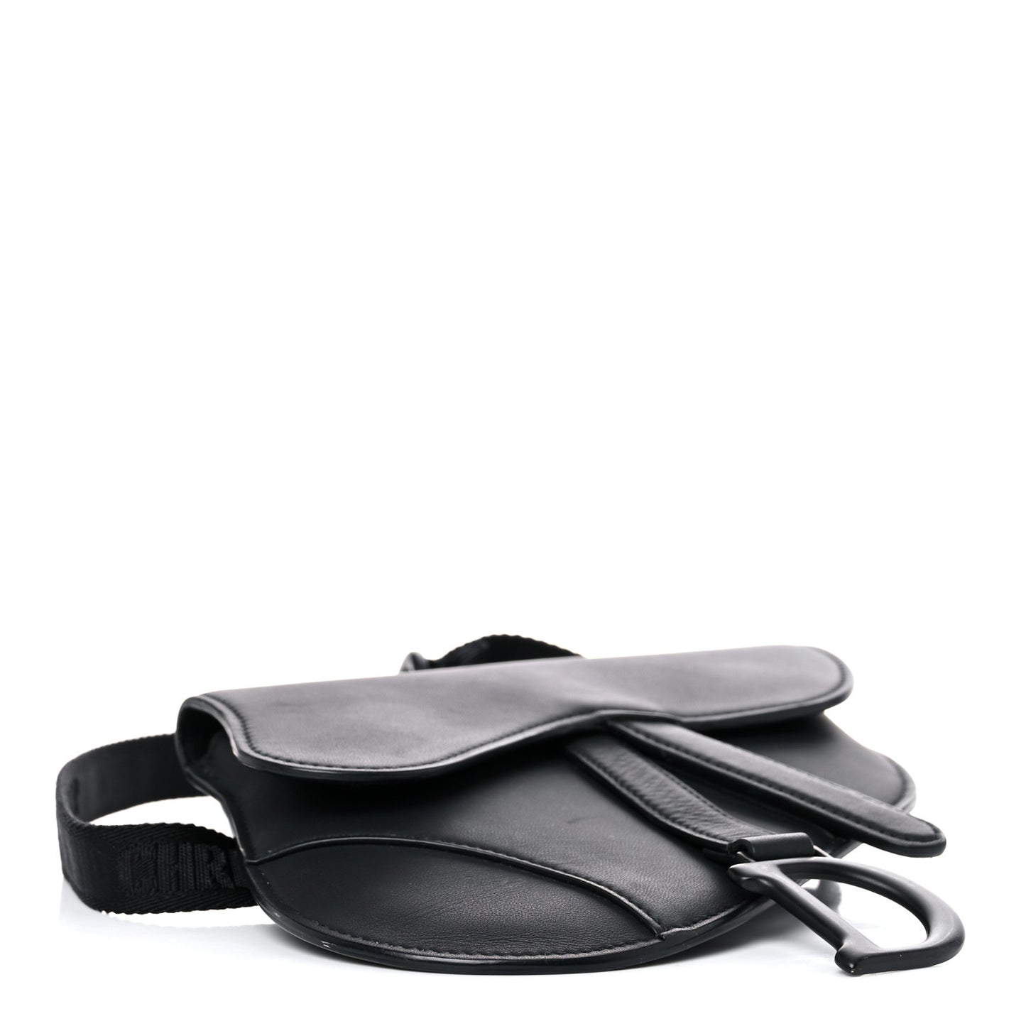 Ultra Matte Calfskin Saddle Belt Bag Black