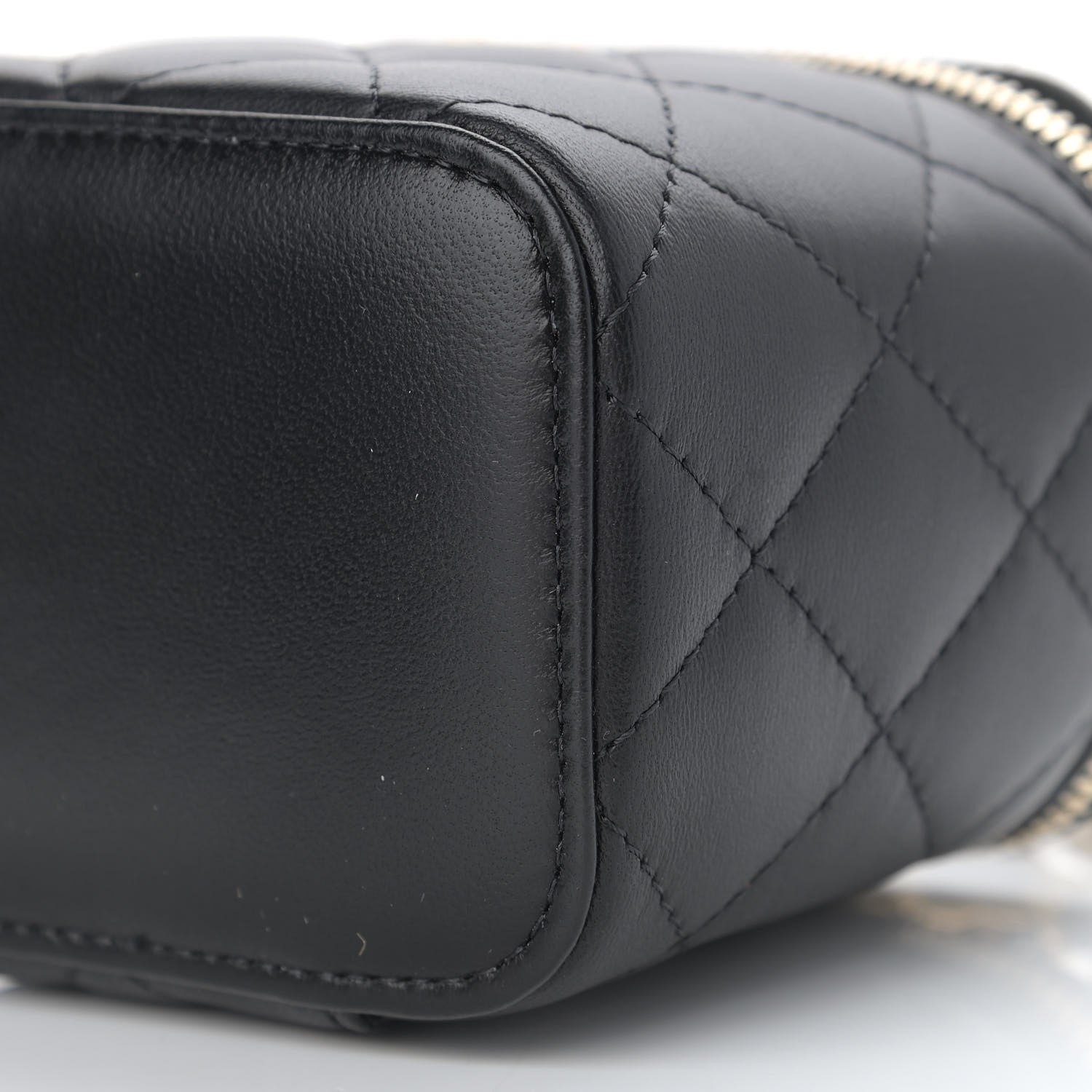 Chanel Lambskin Quilted Mini Pearl Crush Vanity Case With Chain Black 10 of 11