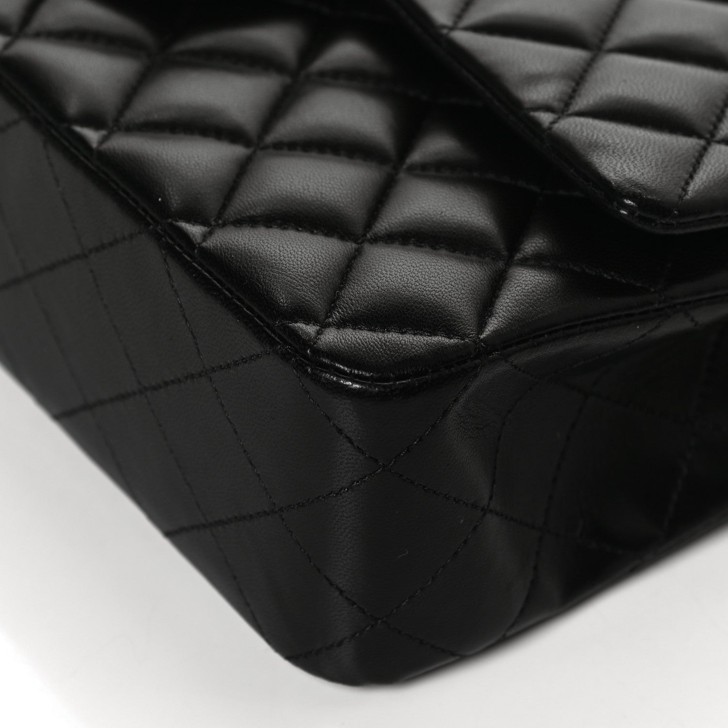 Chanel Lambskin Quilted Medium Double Flap Black 10 of 16