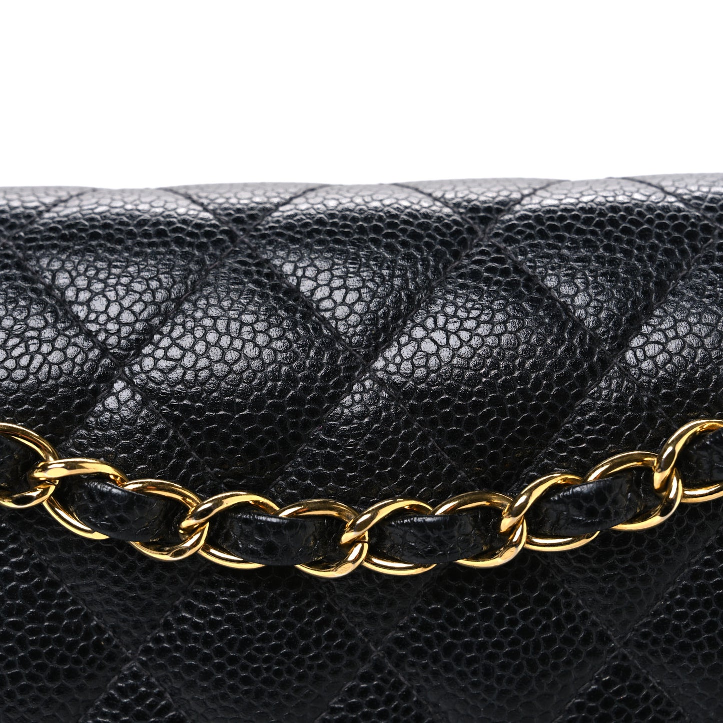 Caviar Quilted Medium Double Flap Black