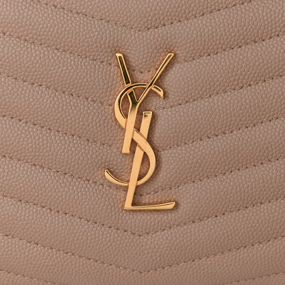 Saint Laurent Grain De Poudre Matelasse Monogram Mini Lou Camera Bag Dark Beige 7 of 9