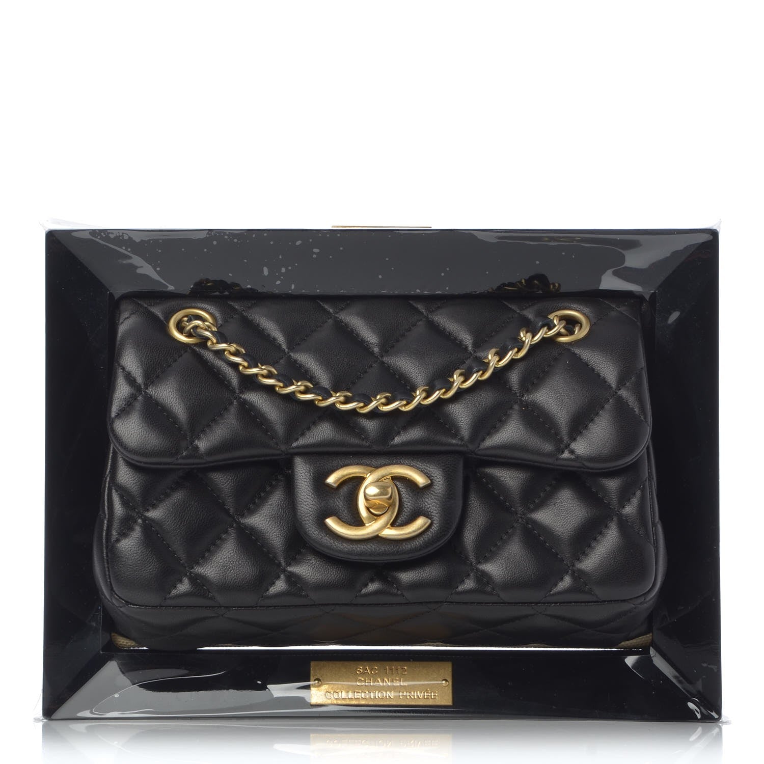 Chanel Plexiglass Lambskin Framed Flap Bag Clutch Black 1 of 11