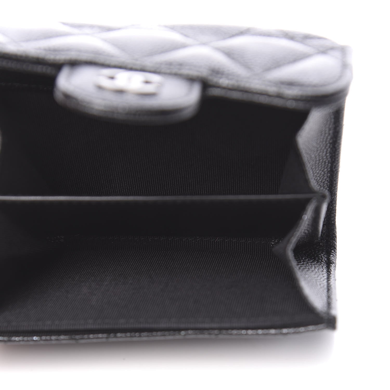Chanel Iridescent Caviar Quilted Flap Card Holder Wallet Black 5 of 9