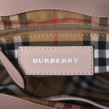 Burberry Calfskin Perforated Small Banner Tote Pale Fawn Pink 7 of 13