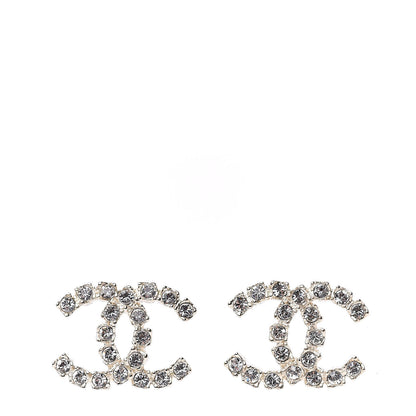 Chanel Crystal CC Earrings Gold 1 of 5