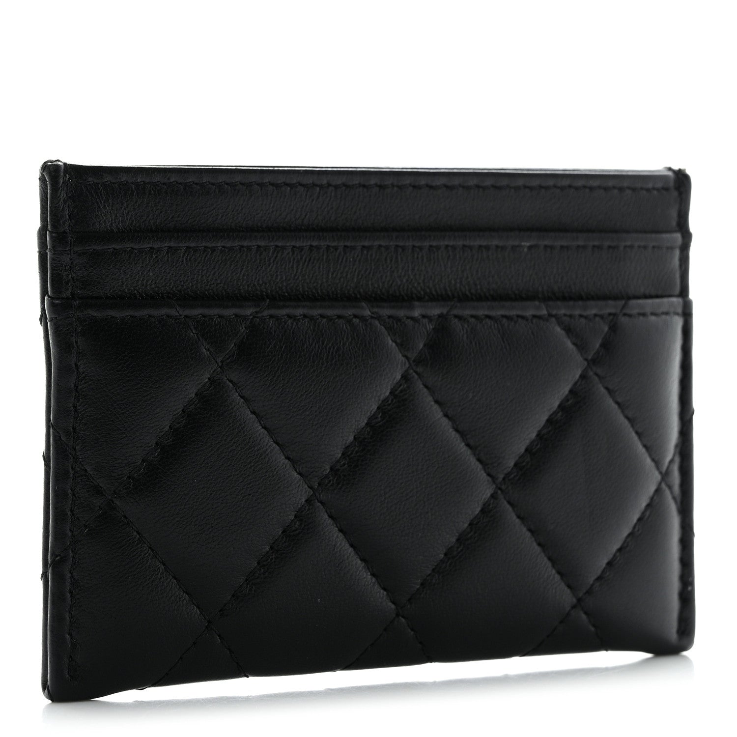 Chanel Lambskin Quilted CC Card Holder Black 3 of 12