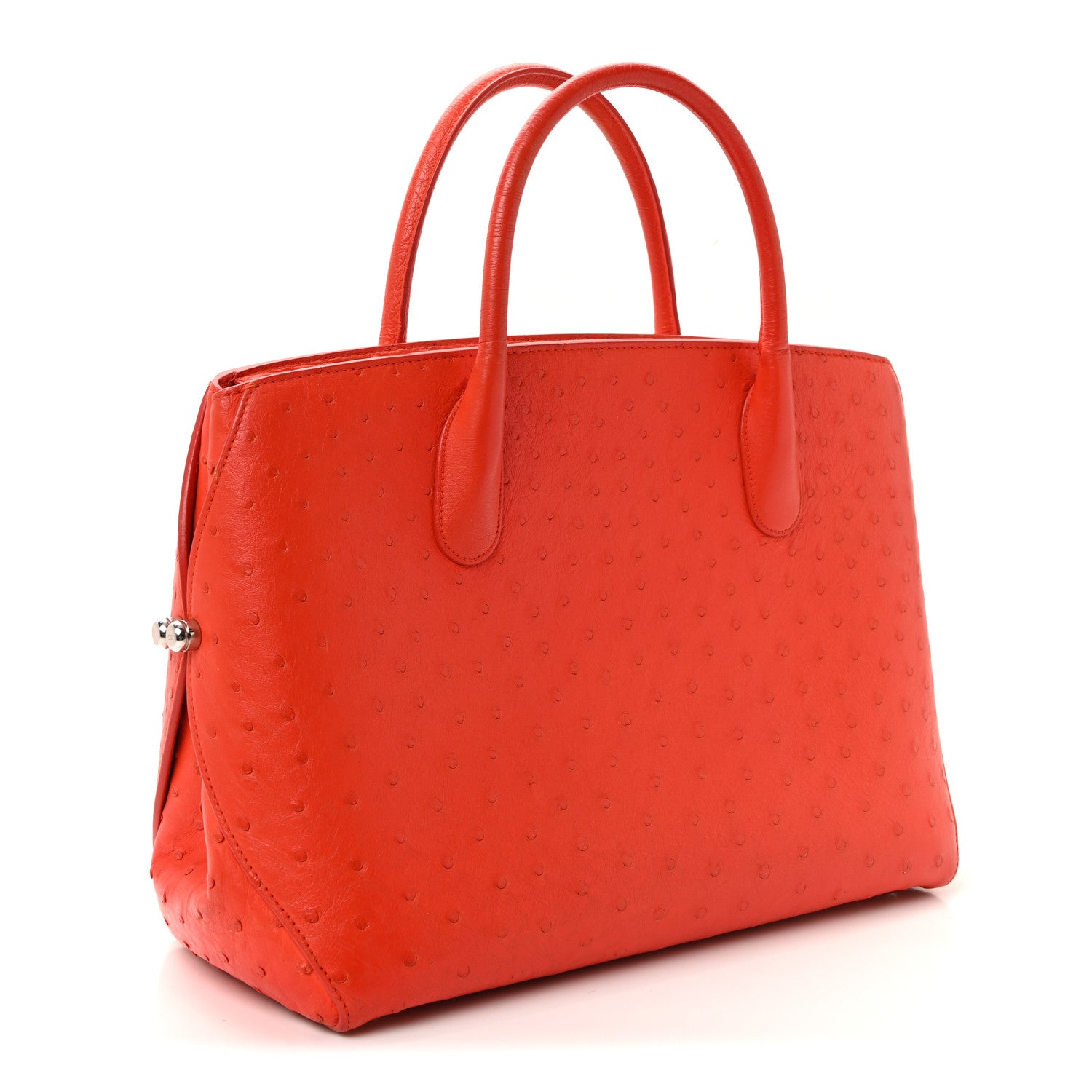 Christian Dior Ostrich Large Open Bar Tote Orange 1814559