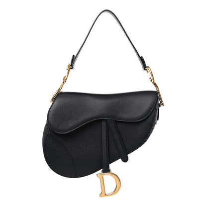 Christian Dior Grained Calfskin Saddle Bag Black 1 of 13