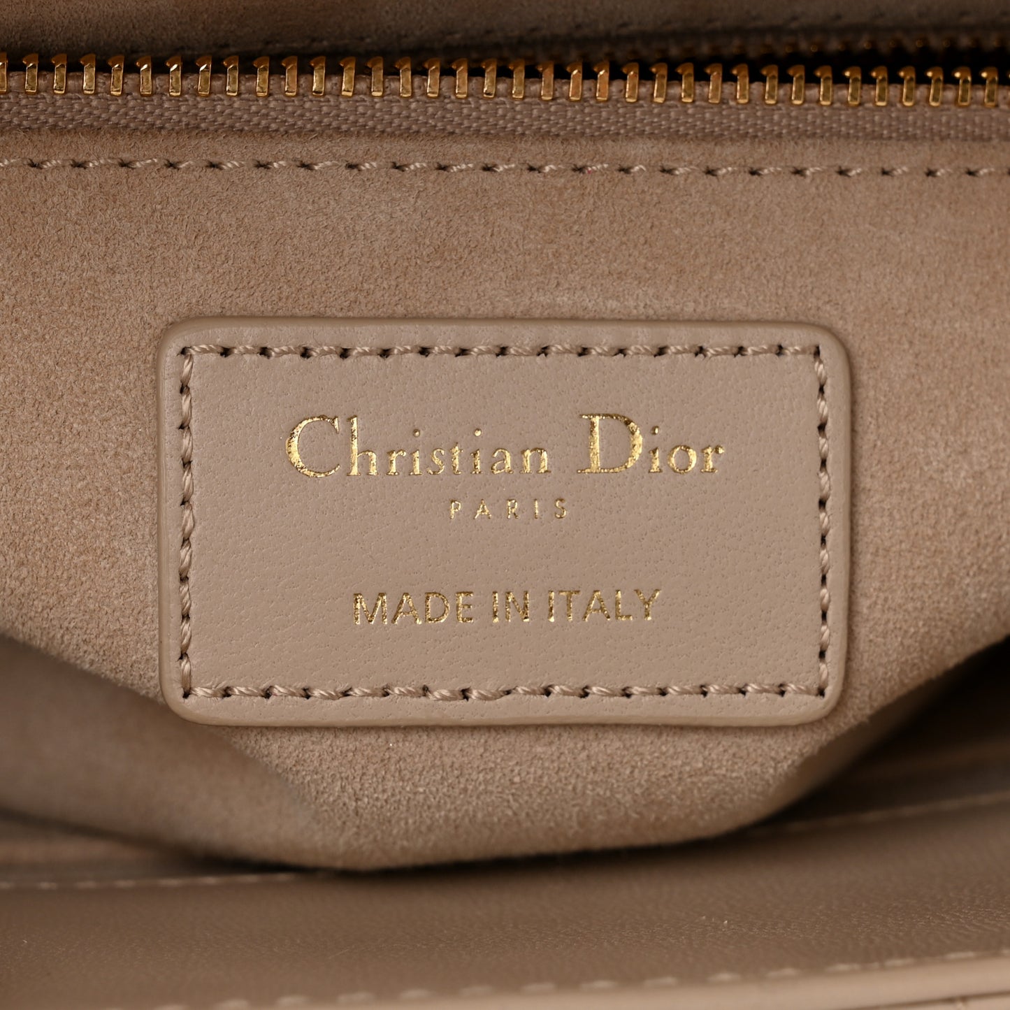 Lambskin Cannage Medium Lady Dior Beige