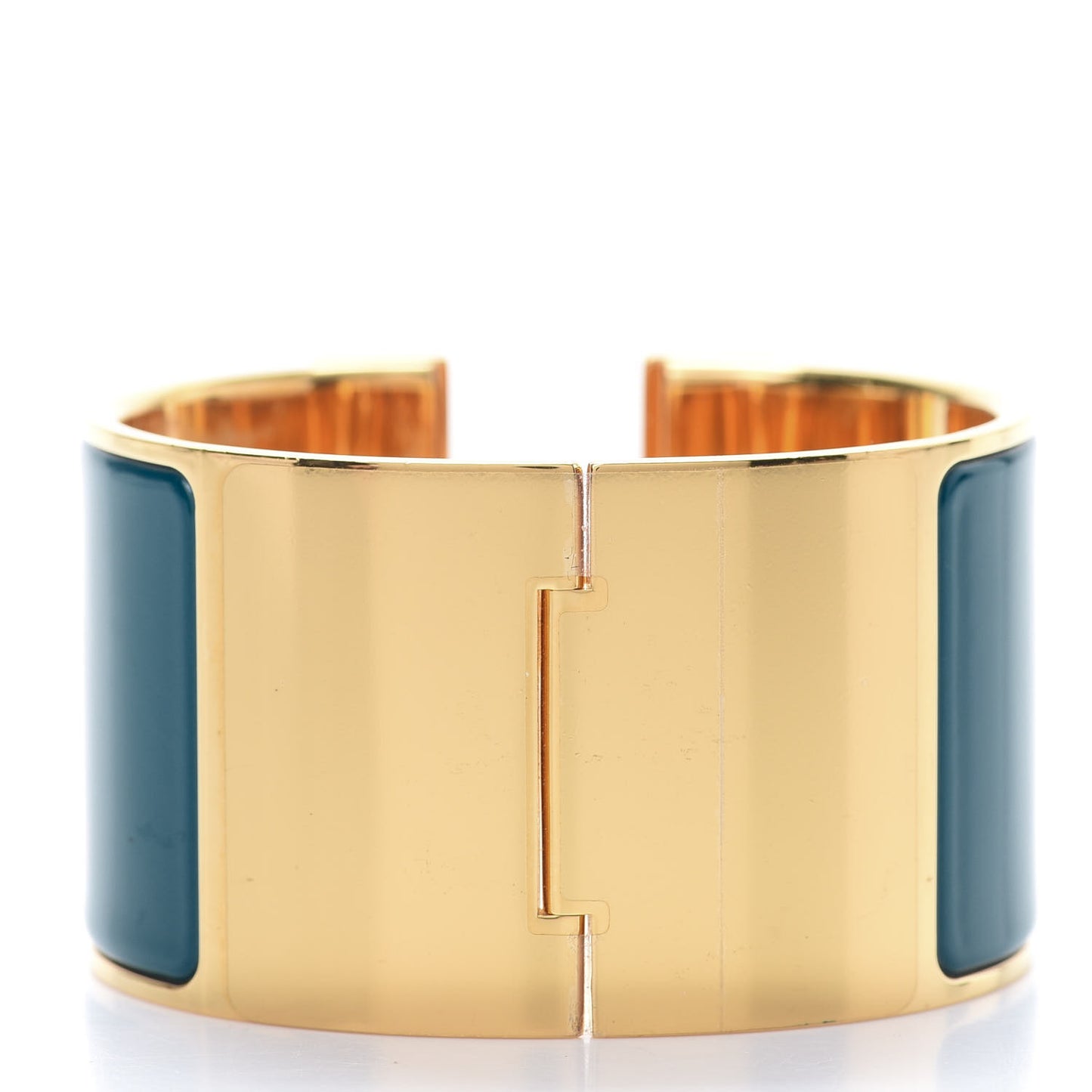 Enamel Extra Wide Clic Clac H Bracelet GM Bleu Canard