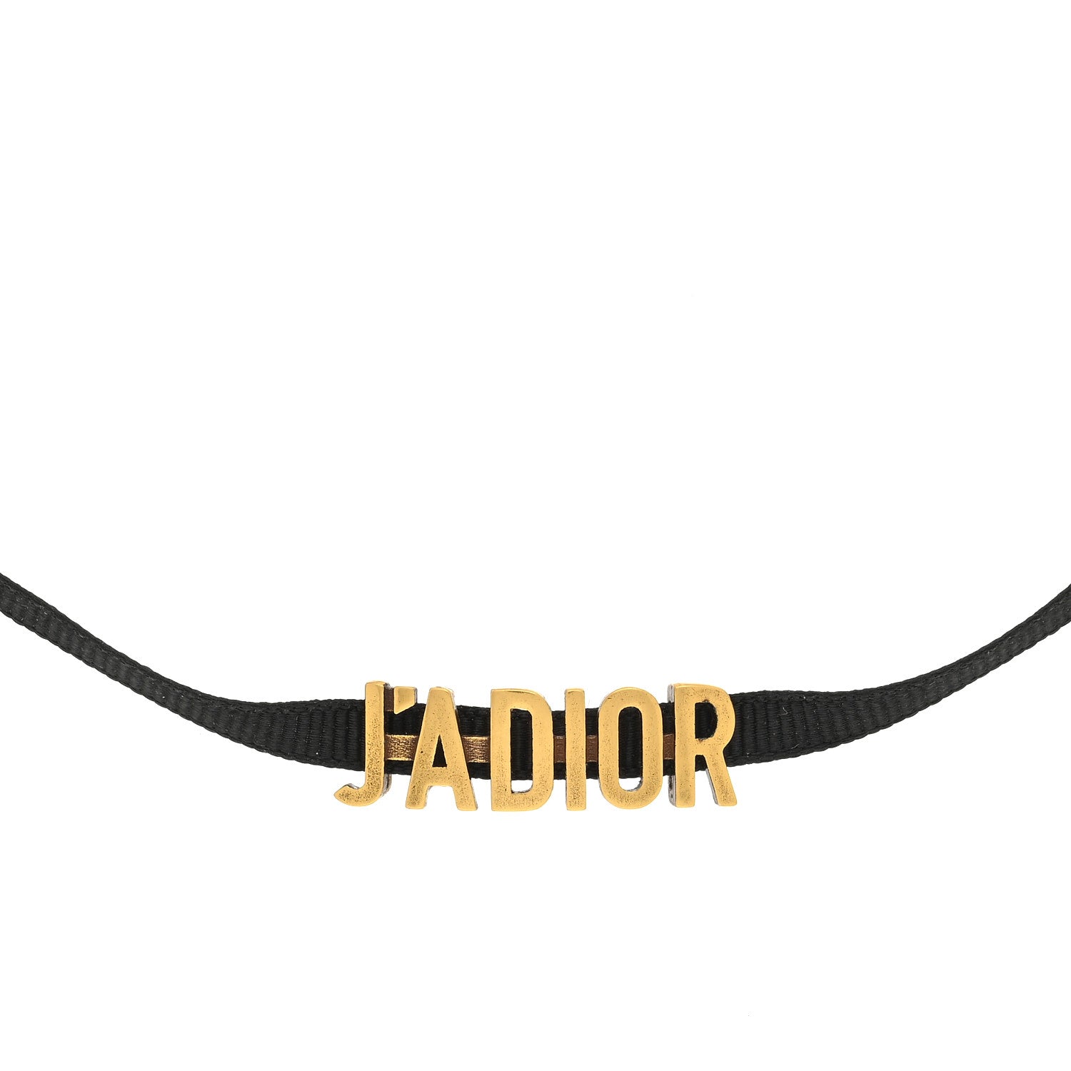 Christian Dior Grosgrain Ribbon J'Adior Logo Choker Necklace Black 1 of 4