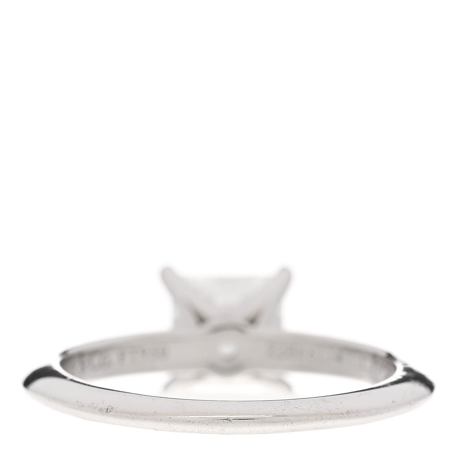 Tiffany Platinum Diamond 1.37ct Princess Solitaire Engagement Ring 53 6.25 4 of 7