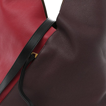 Loewe Grained Calfskin Colorblock Sling Hobo Red Oxblood Burgundy 8 of 11
