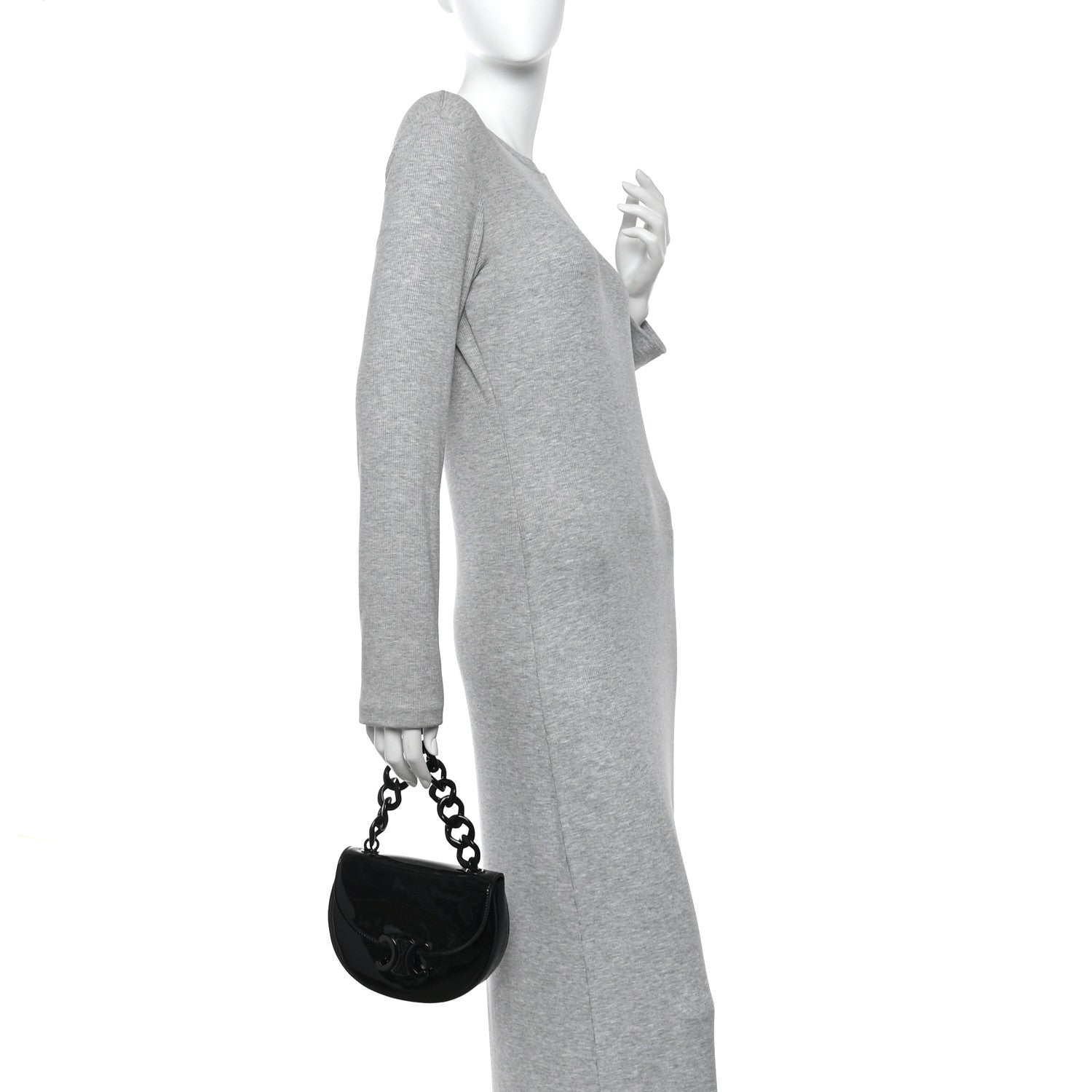 Celine Patent Calfskin Triomphe Small Besace Marley Black 2 of 10