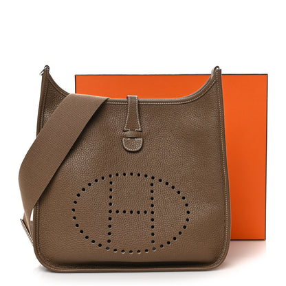 Hermes Taurillon Clemence Evelyne III PM Etoupe 10 of 10