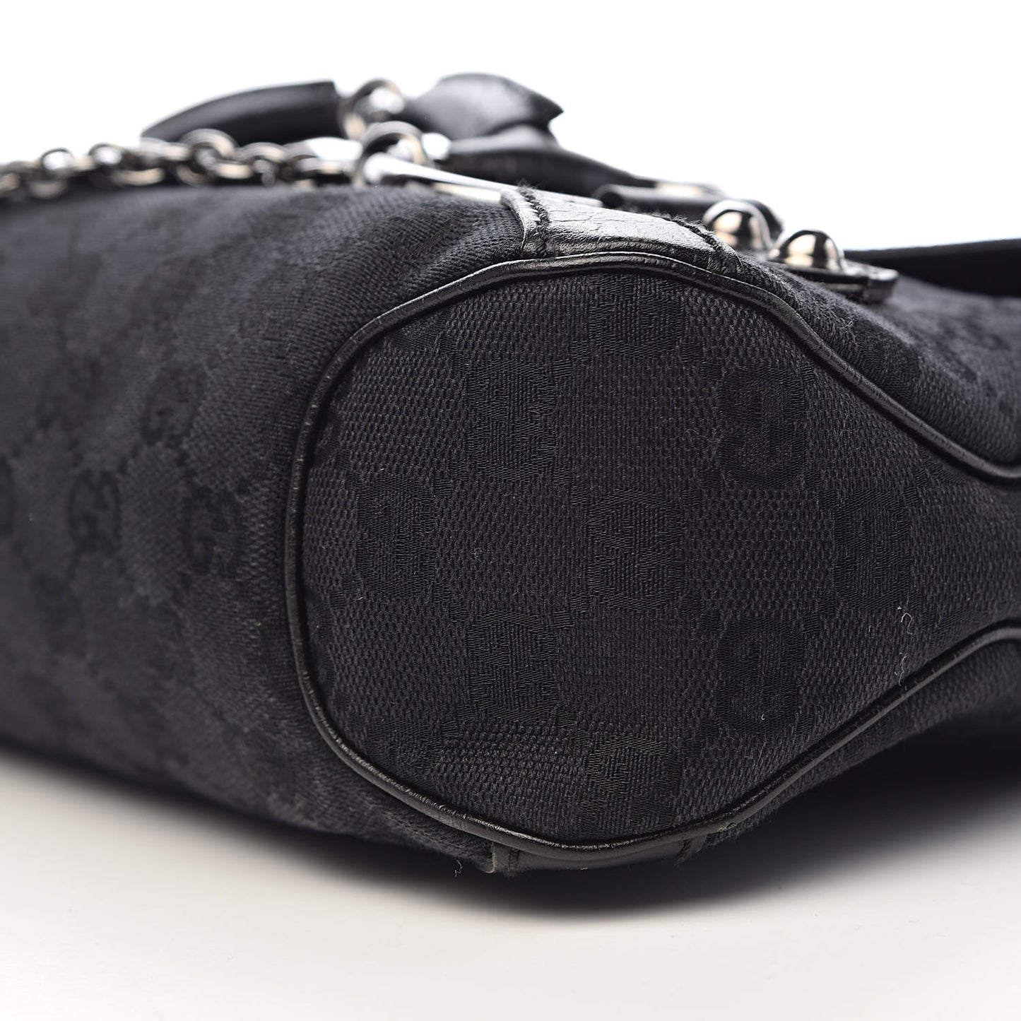 Monogram Horsebit Chain Flap Shoulder Bag Black