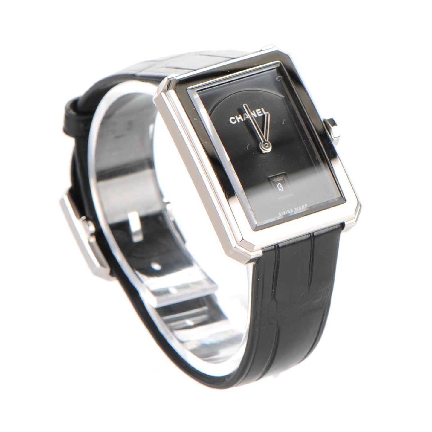 Stainless Steel Alligator 26mm Boy-Friend Quartz Watch Black