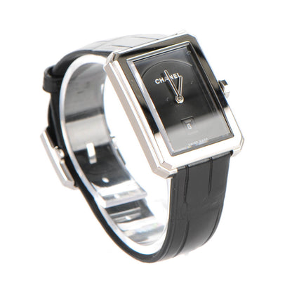 Chanel Stainless Steel Alligator 26mm Boy-Friend Quartz Watch Black 3 of 10